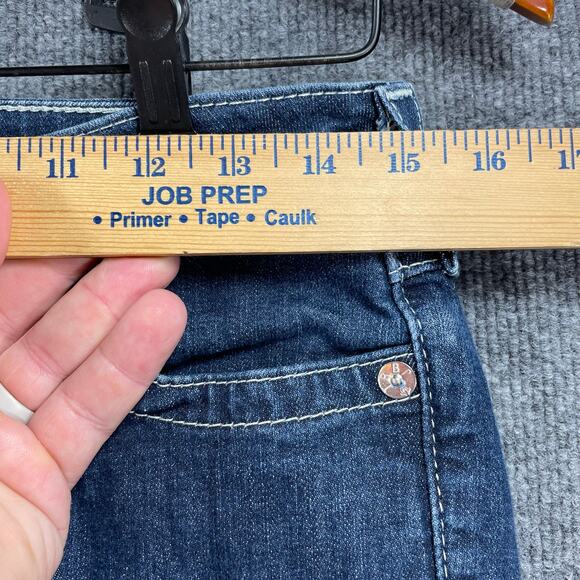 True Religion Jeans Women's 28 (30X28) Blue Denim Straight Leg Flap Pocket READ - Picture 2 of 12